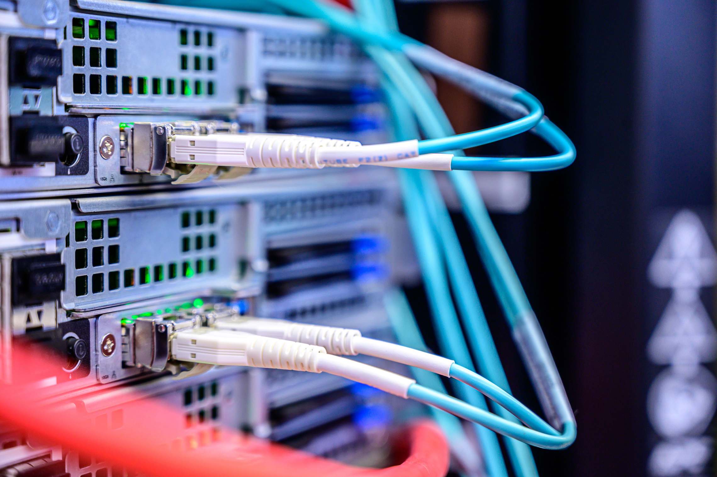 Server hardware associated with continuous integration environments, datacenter racks and network cables